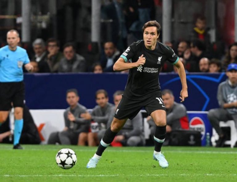 Federico Chiesa lors du match AC Milan - Liverpool en Ligue des Champions